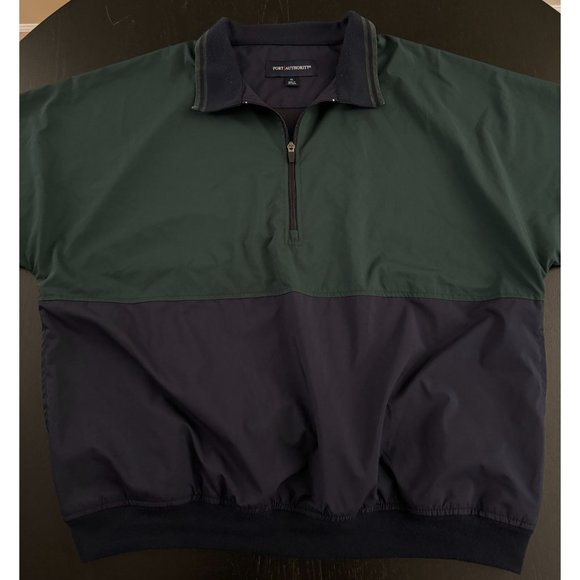 Port Authority Half Zip‎ Windbreaker Mens XL Navy/Green Pullover Casual Athletic - Picture 3 of 14